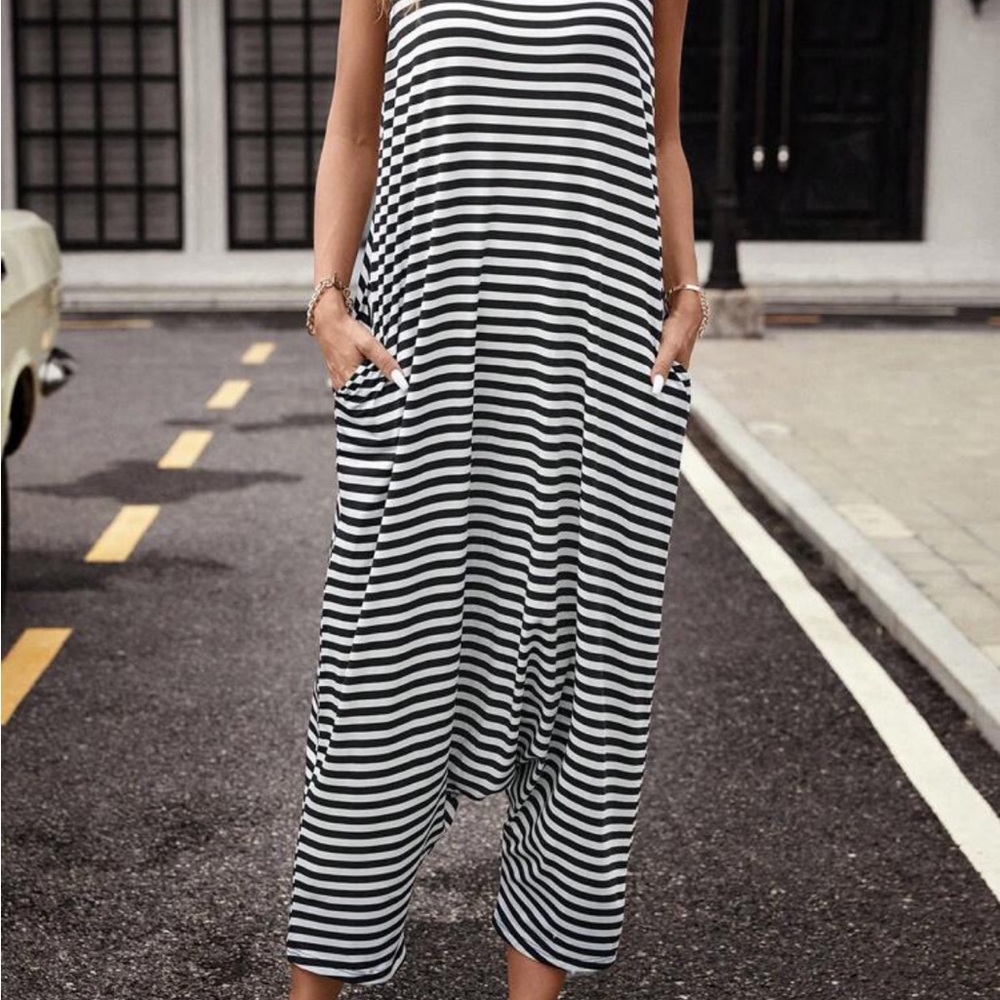 Striped Black and White Maxi Dress
